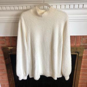 Landsend white eyelash sweater
